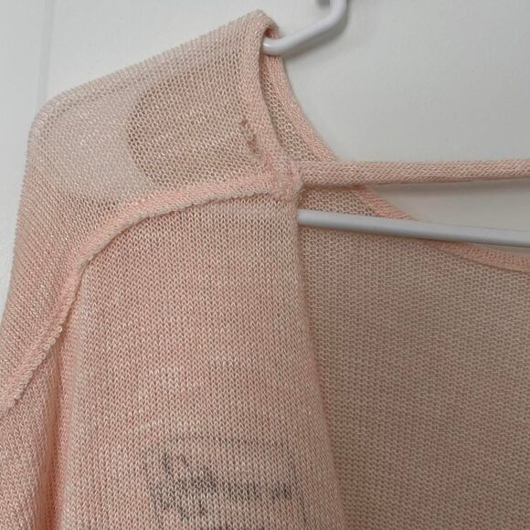 Free People cream pink Knit Twist Back Top – Boho Cozy Girl XS - Picture 6 of 6